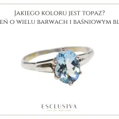 Srebrny pierścionek z owalnym, błękitnym topazem. Kamień ten, znany z magicznych właściwości, zachwyca baśniowym blaskiem.
