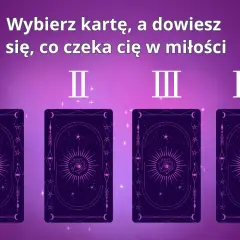 Kapłanka tarot zaprasza do wyboru karty, by odkryć przyszłość uczuć. Cztery tajemnicze karty z motywem oka i gwiazd czekają.