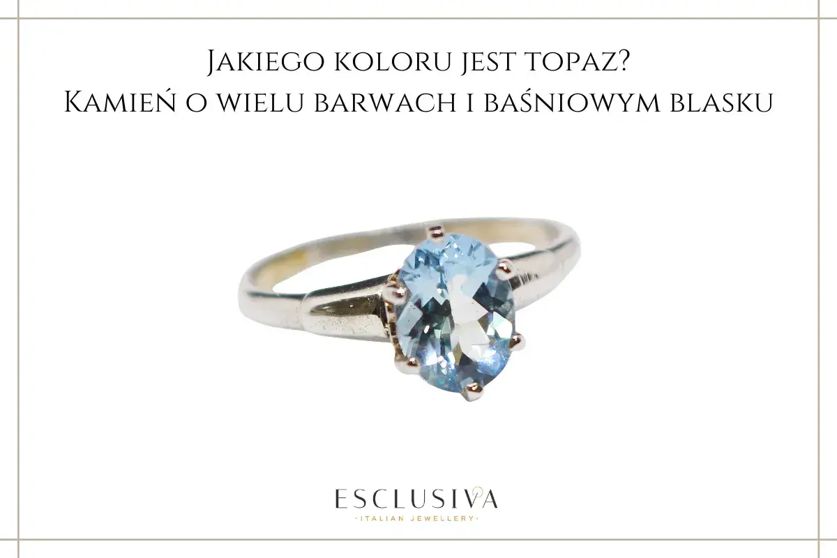 Srebrny pierścionek z owalnym, błękitnym topazem. Kamień ten, znany z magicznych właściwości, zachwyca baśniowym blaskiem.