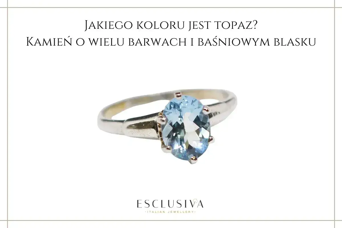 Srebrny pierścionek z owalnym, błękitnym topazem. Kamień ten, znany z magicznych właściwości, zachwyca baśniowym blaskiem.