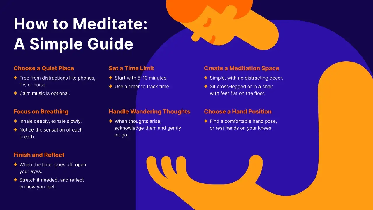 Jak zacząć medytację mindfulness: znajdź ciszę, skup się na oddechu, stwórz przestrzeń. Prosty przewodnik.